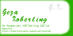 geza koberling business card